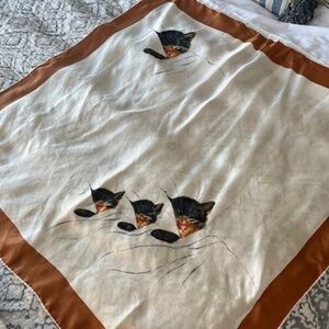 Vtg Collectable Chessie the Cat Silk Scarf by Lady Heritage for C&O Railway